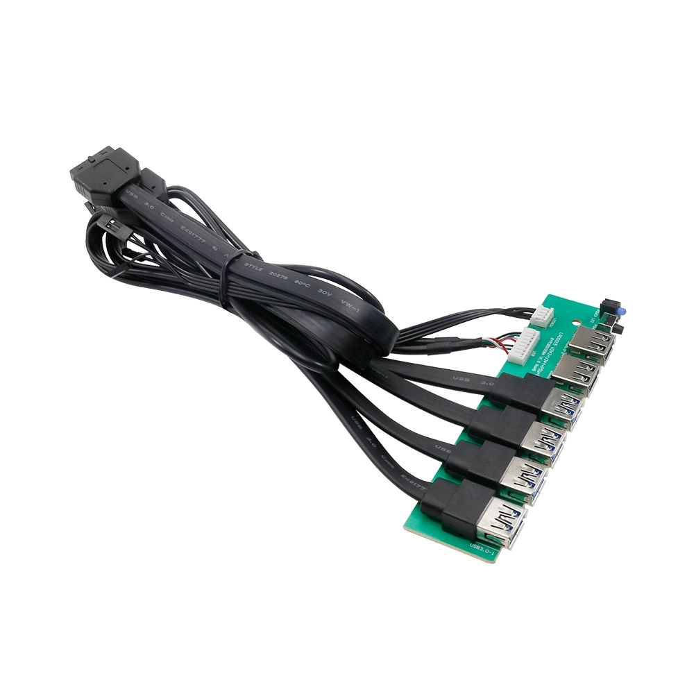 Support for Customization PC Computer Front Panel Dual USB 2.0 + 4*USB 3.0 and HDD LED PC Motherboard Connection Cable