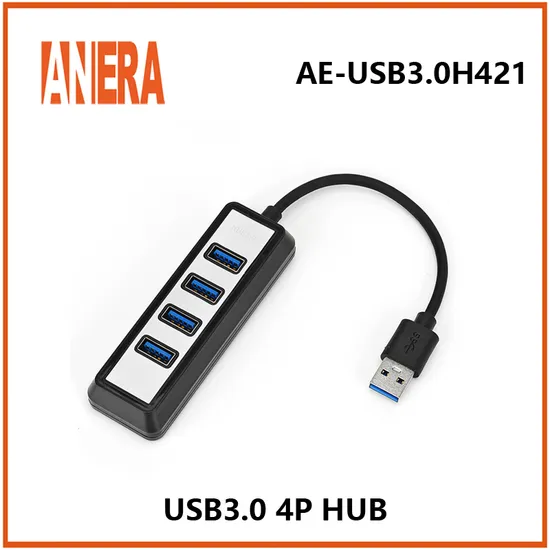 공장 직접 판매 미러 스타일 4 포트 USB3.0 허브 5gbps 휴대용 컴팩트 케이블 포함