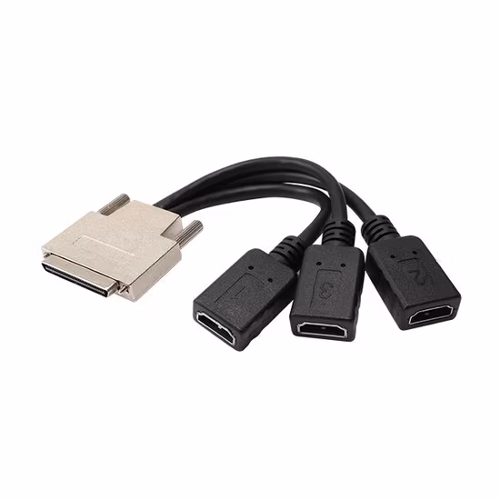 공장 가격 고품질 안정적인 비디오 전송 1 Vhdci 비디오 공유 3 모니터용 3 HDMI 여성 분배기 케이블에 검정색 Vhdci SCSI68 남성